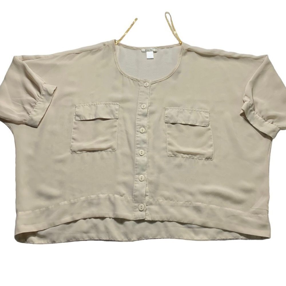 POETRY Boxy Button-up Top Flowy Blouse